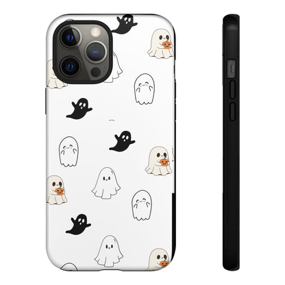 Imagine friendly, whimsical ghosts floating on the back of your device, bringing a smile to your face every time you reach for your phone. This would be a perfect gift to put in those trending boo boxes, as a gift to someone else or even yourself! Get this cute cartoon ghost phone case for your, iPhone, Samsung Galaxy, and Google Pixel devices with premium-quality.