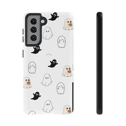 Imagine friendly, whimsical ghosts floating on the back of your device, bringing a smile to your face every time you reach for your phone. This would be a perfect gift to put in those trending boo boxes, as a gift to someone else or even yourself! Get this cute cartoon ghost phone case for your, iPhone, Samsung Galaxy, and Google Pixel devices with premium-quality.
