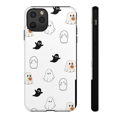 Imagine friendly, whimsical ghosts floating on the back of your device, bringing a smile to your face every time you reach for your phone. This would be a perfect gift to put in those trending boo boxes, as a gift to someone else or even yourself! Get this cute cartoon ghost phone case for your, iPhone, Samsung Galaxy, and Google Pixel devices with premium-quality.