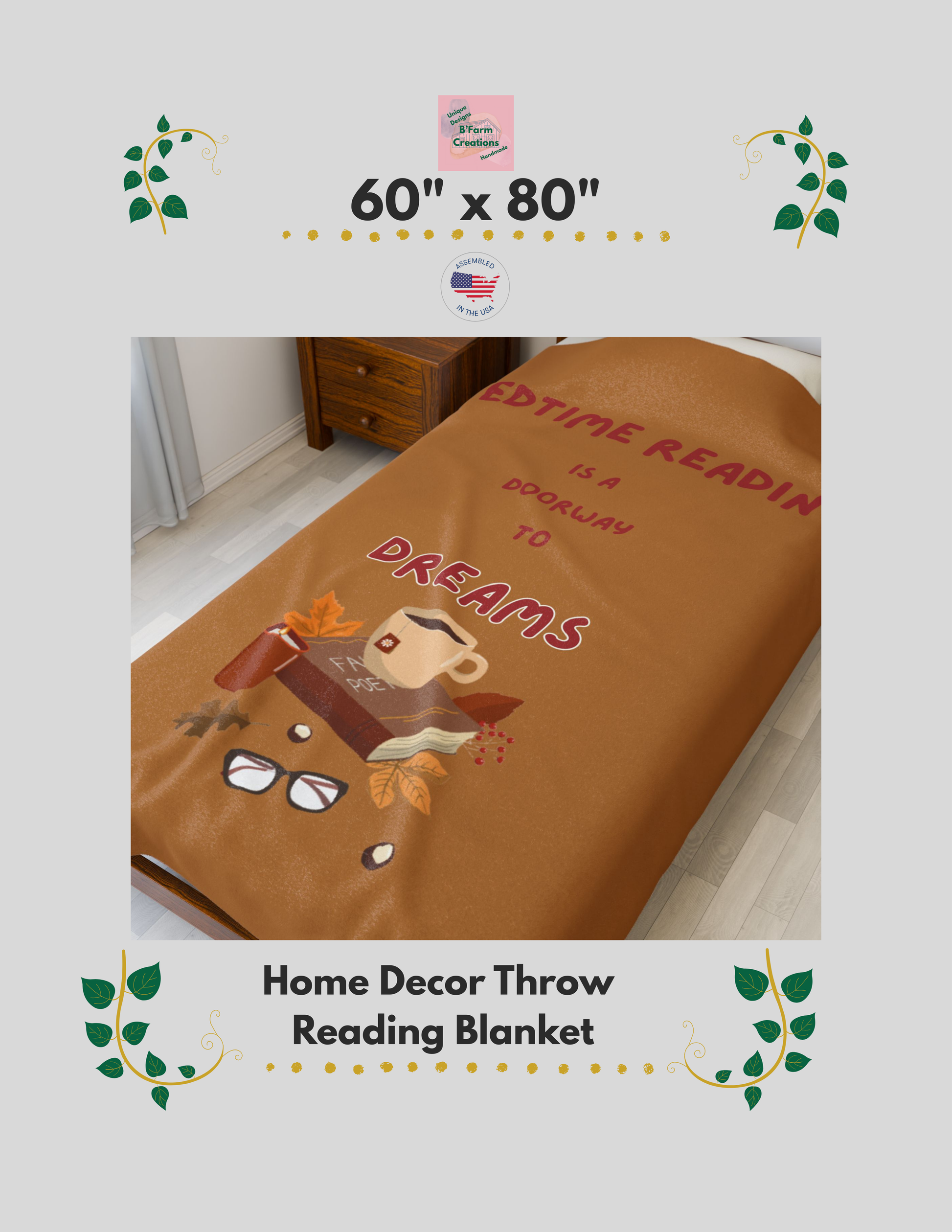 This Home Decor Throw Reading Blanket is perfect for book lovers to snuggle up with during chilly evenings. The velveteen plush material feels luxurious and soft, creating a warm and inviting atmosphere. Ideal for adults looking to unwind and relax with a good book.