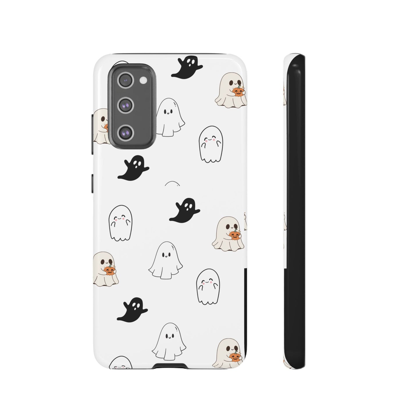 Imagine friendly, whimsical ghosts floating on the back of your device, bringing a smile to your face every time you reach for your phone. This would be a perfect gift to put in those trending boo boxes, as a gift to someone else or even yourself! Get this cute cartoon ghost phone case for your, iPhone, Samsung Galaxy, and Google Pixel devices with premium-quality.