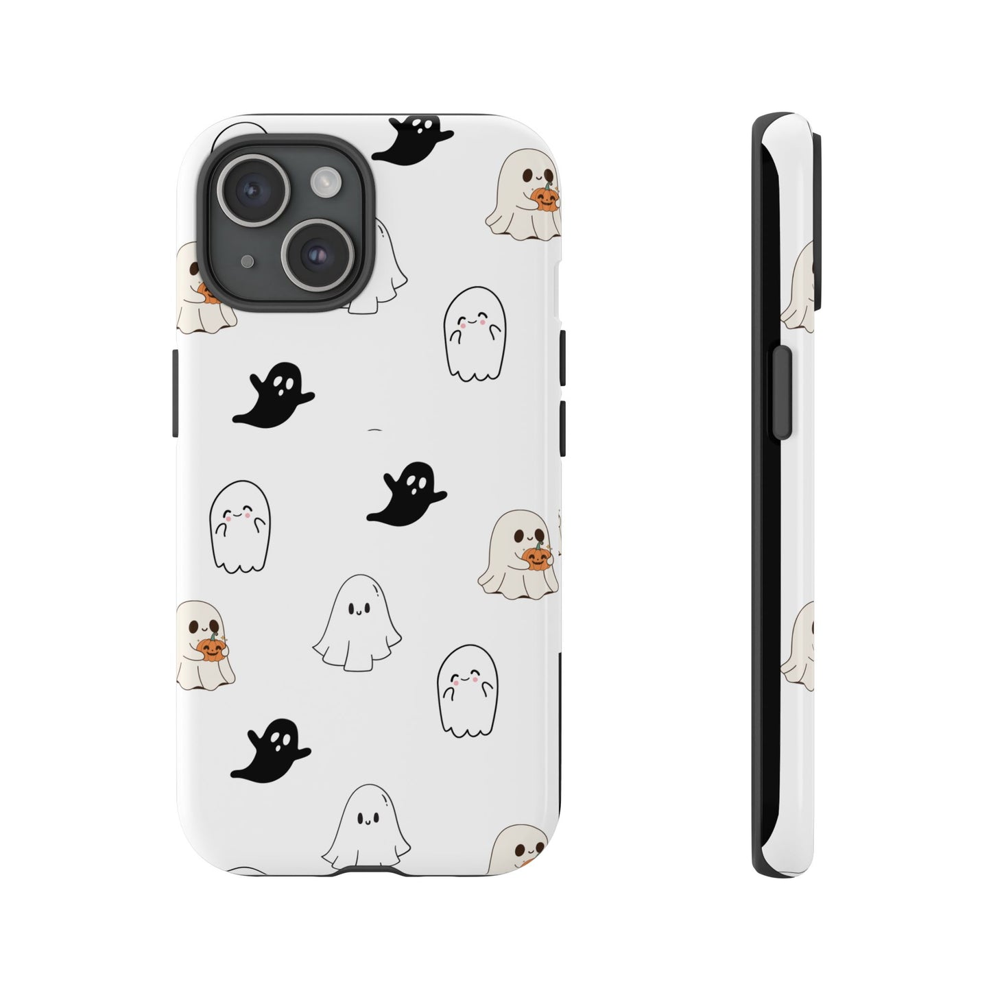 Imagine friendly, whimsical ghosts floating on the back of your device, bringing a smile to your face every time you reach for your phone. This would be a perfect gift to put in those trending boo boxes, as a gift to someone else or even yourself! Get this cute cartoon ghost phone case for your, iPhone, Samsung Galaxy, and Google Pixel devices with premium-quality.