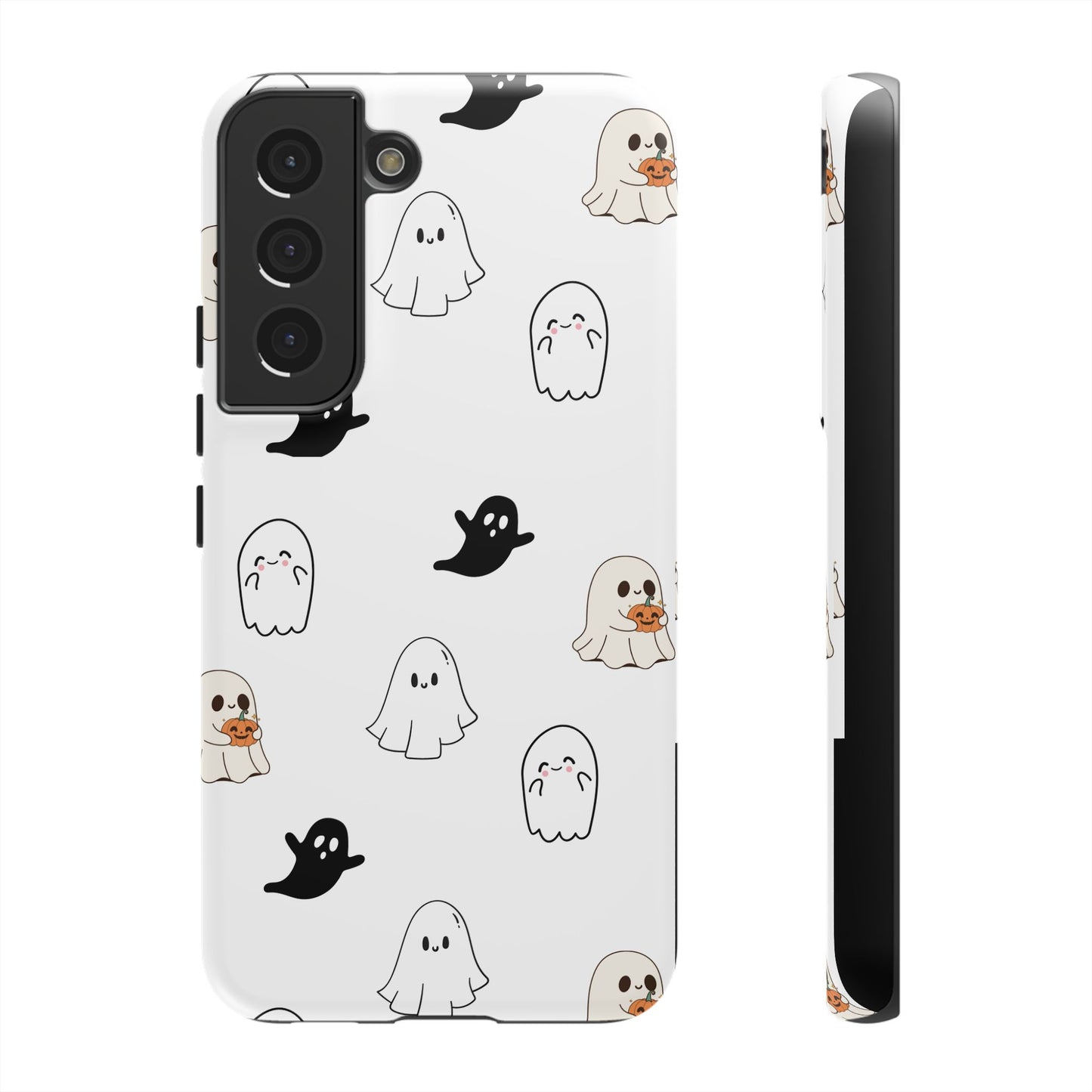 Imagine friendly, whimsical ghosts floating on the back of your device, bringing a smile to your face every time you reach for your phone. This would be a perfect gift to put in those trending boo boxes, as a gift to someone else or even yourself! Get this cute cartoon ghost phone case for your, iPhone, Samsung Galaxy, and Google Pixel devices with premium-quality.