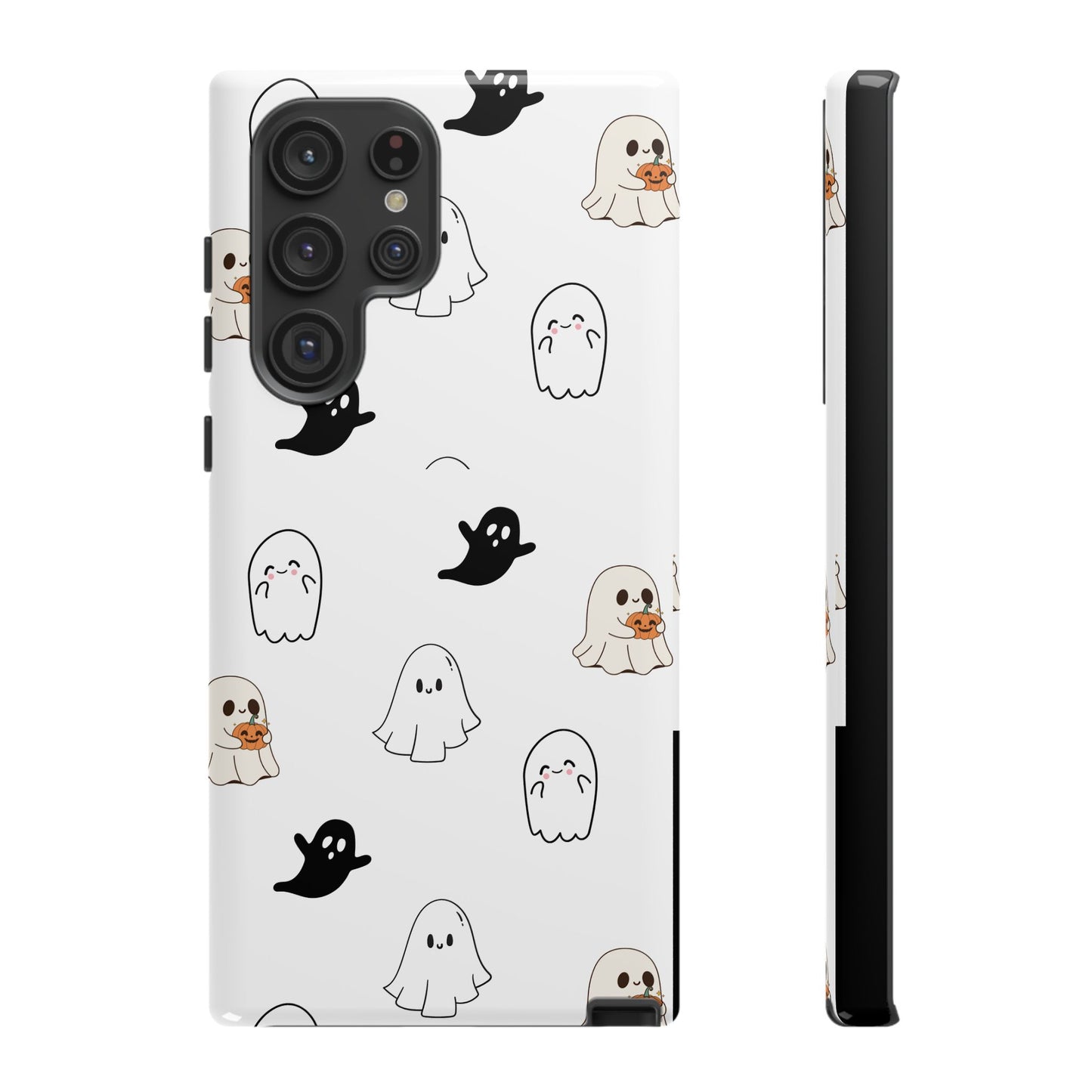 Imagine friendly, whimsical ghosts floating on the back of your device, bringing a smile to your face every time you reach for your phone. This would be a perfect gift to put in those trending boo boxes, as a gift to someone else or even yourself! Get this cute cartoon ghost phone case for your, iPhone, Samsung Galaxy, and Google Pixel devices with premium-quality.