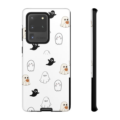 Imagine friendly, whimsical ghosts floating on the back of your device, bringing a smile to your face every time you reach for your phone. This would be a perfect gift to put in those trending boo boxes, as a gift to someone else or even yourself! Get this cute cartoon ghost phone case for your, iPhone, Samsung Galaxy, and Google Pixel devices with premium-quality.