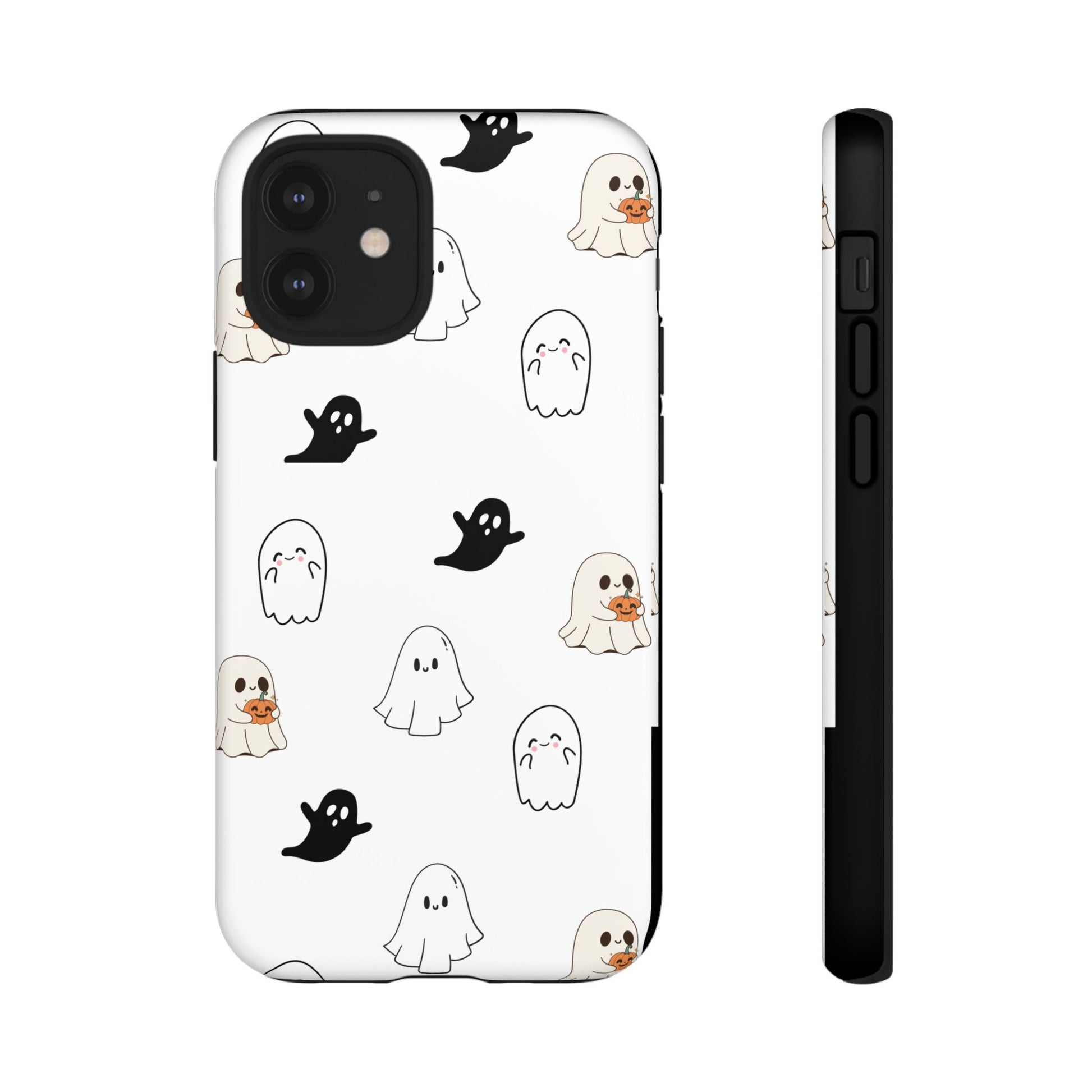 Imagine friendly, whimsical ghosts floating on the back of your device, bringing a smile to your face every time you reach for your phone. This would be a perfect gift to put in those trending boo boxes, as a gift to someone else or even yourself! Get this cute cartoon ghost phone case for your, iPhone, Samsung Galaxy, and Google Pixel devices with premium-quality.
