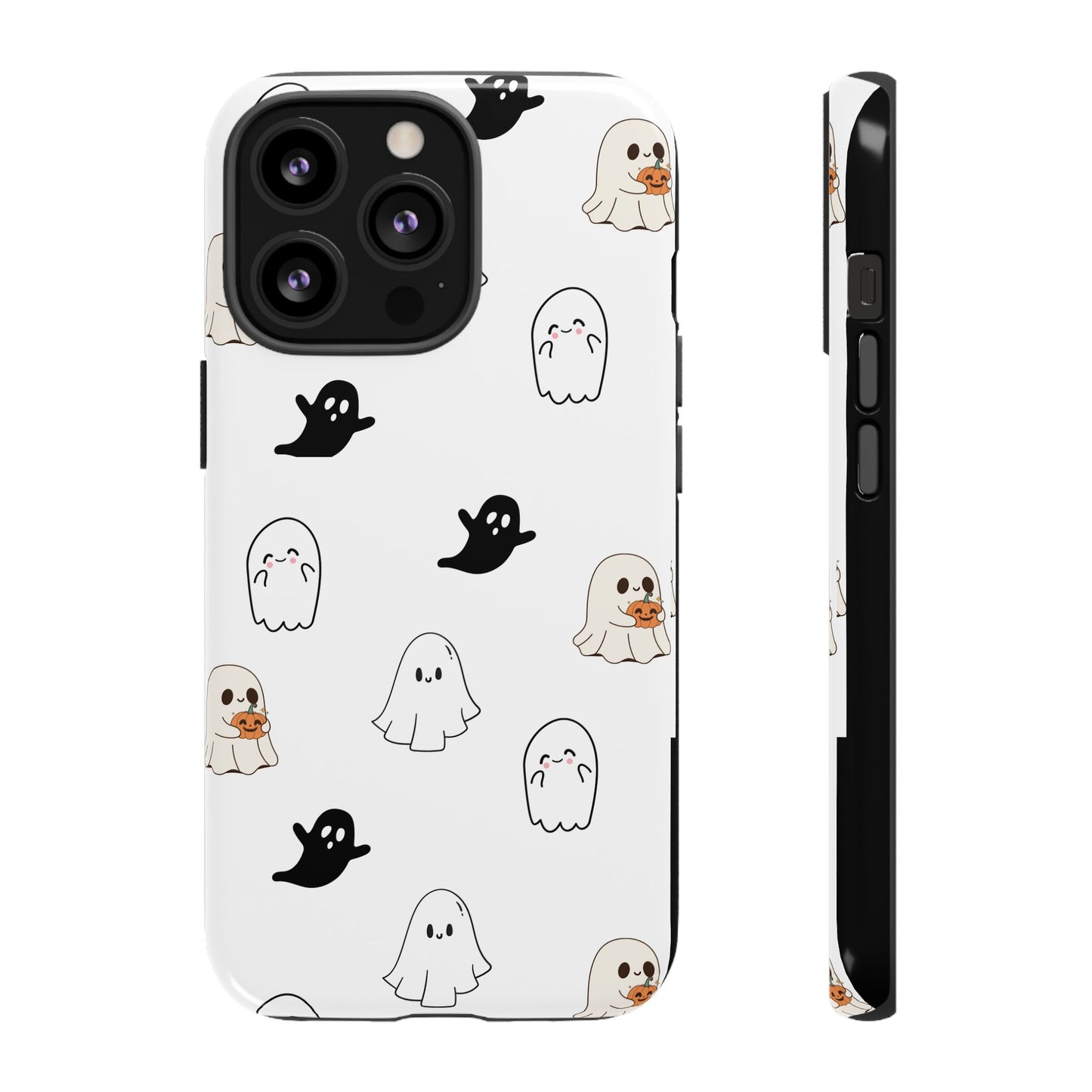 Imagine friendly, whimsical ghosts floating on the back of your device, bringing a smile to your face every time you reach for your phone. This would be a perfect gift to put in those trending boo boxes, as a gift to someone else or even yourself! Get this cute cartoon ghost phone case for your, iPhone, Samsung Galaxy, and Google Pixel devices with premium-quality.