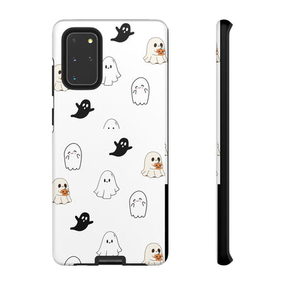 Imagine friendly, whimsical ghosts floating on the back of your device, bringing a smile to your face every time you reach for your phone. This would be a perfect gift to put in those trending boo boxes, as a gift to someone else or even yourself! Get this cute cartoon ghost phone case for your, iPhone, Samsung Galaxy, and Google Pixel devices with premium-quality.