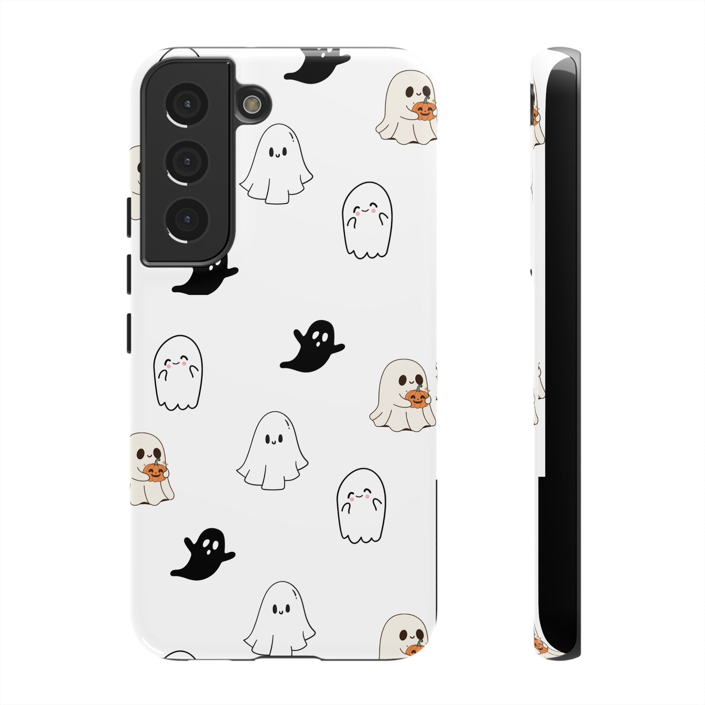Imagine friendly, whimsical ghosts floating on the back of your device, bringing a smile to your face every time you reach for your phone. This would be a perfect gift to put in those trending boo boxes, as a gift to someone else or even yourself! Get this cute cartoon ghost phone case for your, iPhone, Samsung Galaxy, and Google Pixel devices with premium-quality.