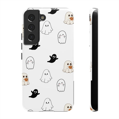 Imagine friendly, whimsical ghosts floating on the back of your device, bringing a smile to your face every time you reach for your phone. This would be a perfect gift to put in those trending boo boxes, as a gift to someone else or even yourself! Get this cute cartoon ghost phone case for your, iPhone, Samsung Galaxy, and Google Pixel devices with premium-quality.