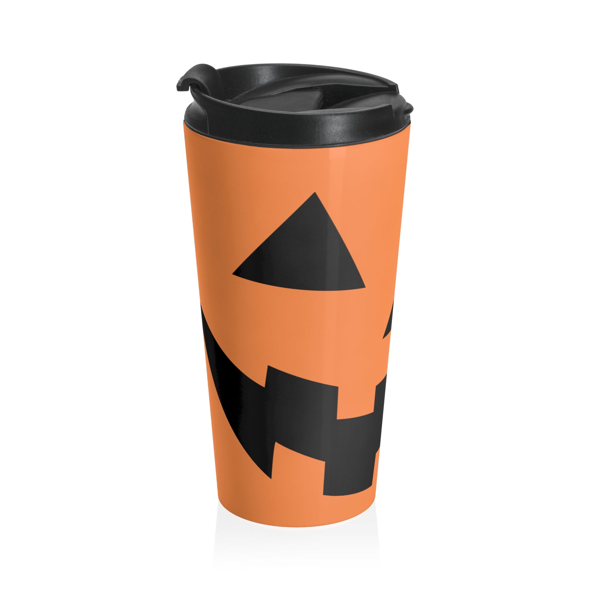 This Halloween Jack o Lantern Stainless Steel Travel Mug exudes spooky vibes, making it perfect for Halloween enthusiasts.