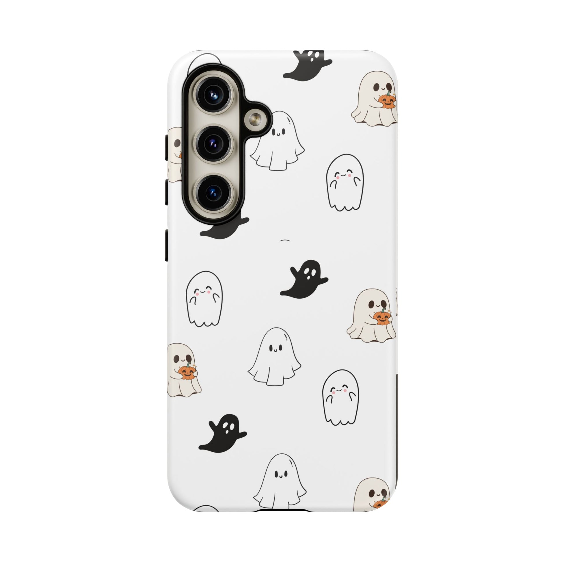 Imagine friendly, whimsical ghosts floating on the back of your device, bringing a smile to your face every time you reach for your phone. This would be a perfect gift to put in those trending boo boxes, as a gift to someone else or even yourself! Get this cute cartoon ghost phone case for your, iPhone, Samsung Galaxy, and Google Pixel devices with premium-quality.