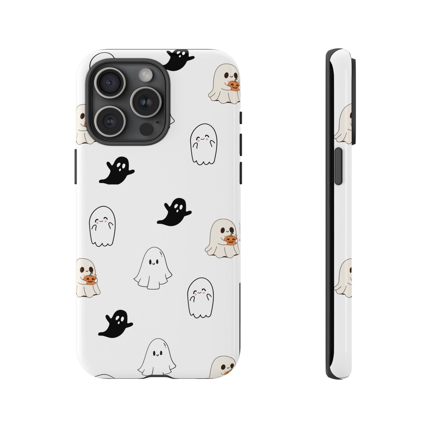 Imagine friendly, whimsical ghosts floating on the back of your device, bringing a smile to your face every time you reach for your phone. This would be a perfect gift to put in those trending boo boxes, as a gift to someone else or even yourself! Get this cute cartoon ghost phone case for your, iPhone, Samsung Galaxy, and Google Pixel devices with premium-quality.