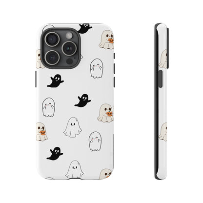 Imagine friendly, whimsical ghosts floating on the back of your device, bringing a smile to your face every time you reach for your phone. This would be a perfect gift to put in those trending boo boxes, as a gift to someone else or even yourself! Get this cute cartoon ghost phone case for your, iPhone, Samsung Galaxy, and Google Pixel devices with premium-quality.