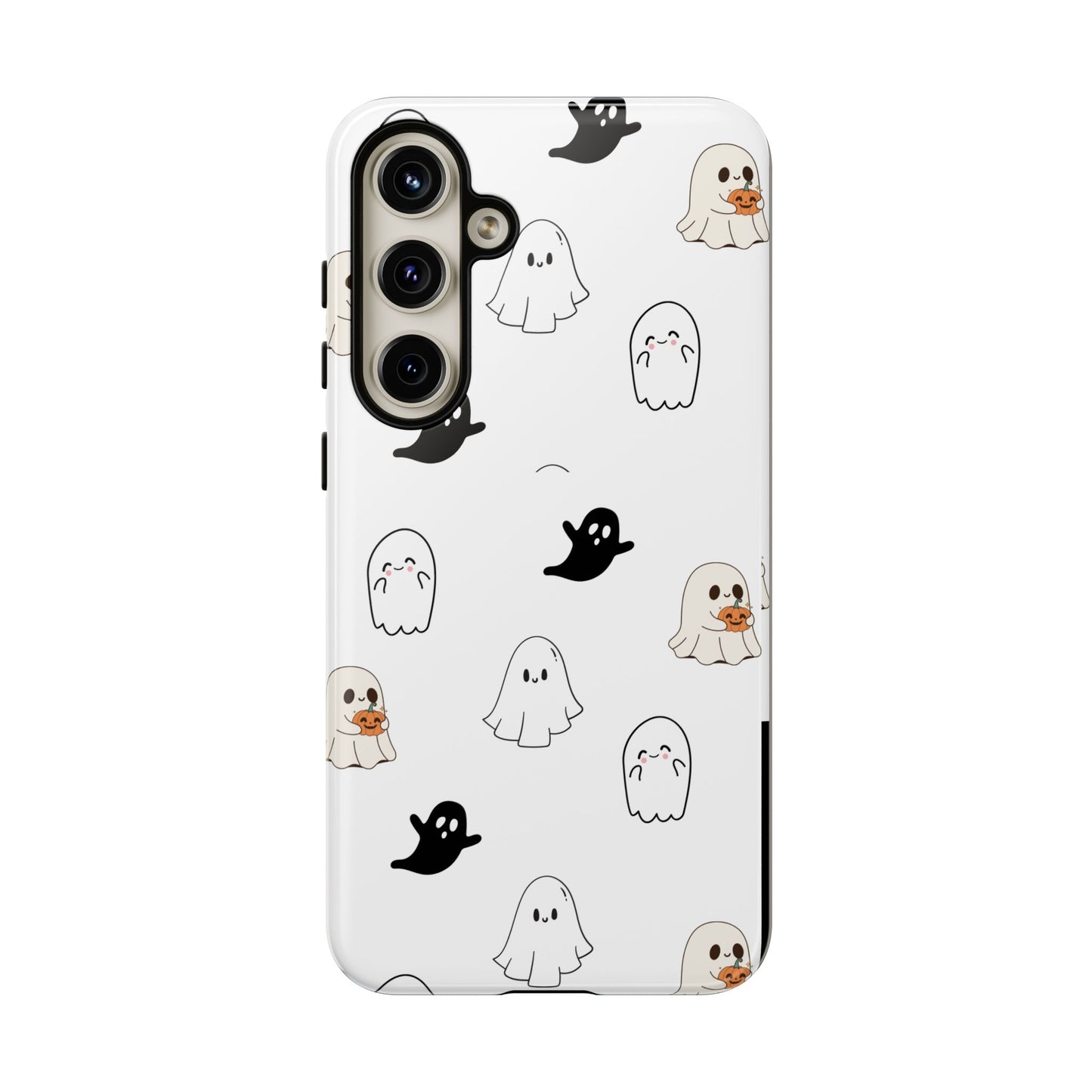 Imagine friendly, whimsical ghosts floating on the back of your device, bringing a smile to your face every time you reach for your phone. This would be a perfect gift to put in those trending boo boxes, as a gift to someone else or even yourself! Get this cute cartoon ghost phone case for your, iPhone, Samsung Galaxy, and Google Pixel devices with premium-quality.