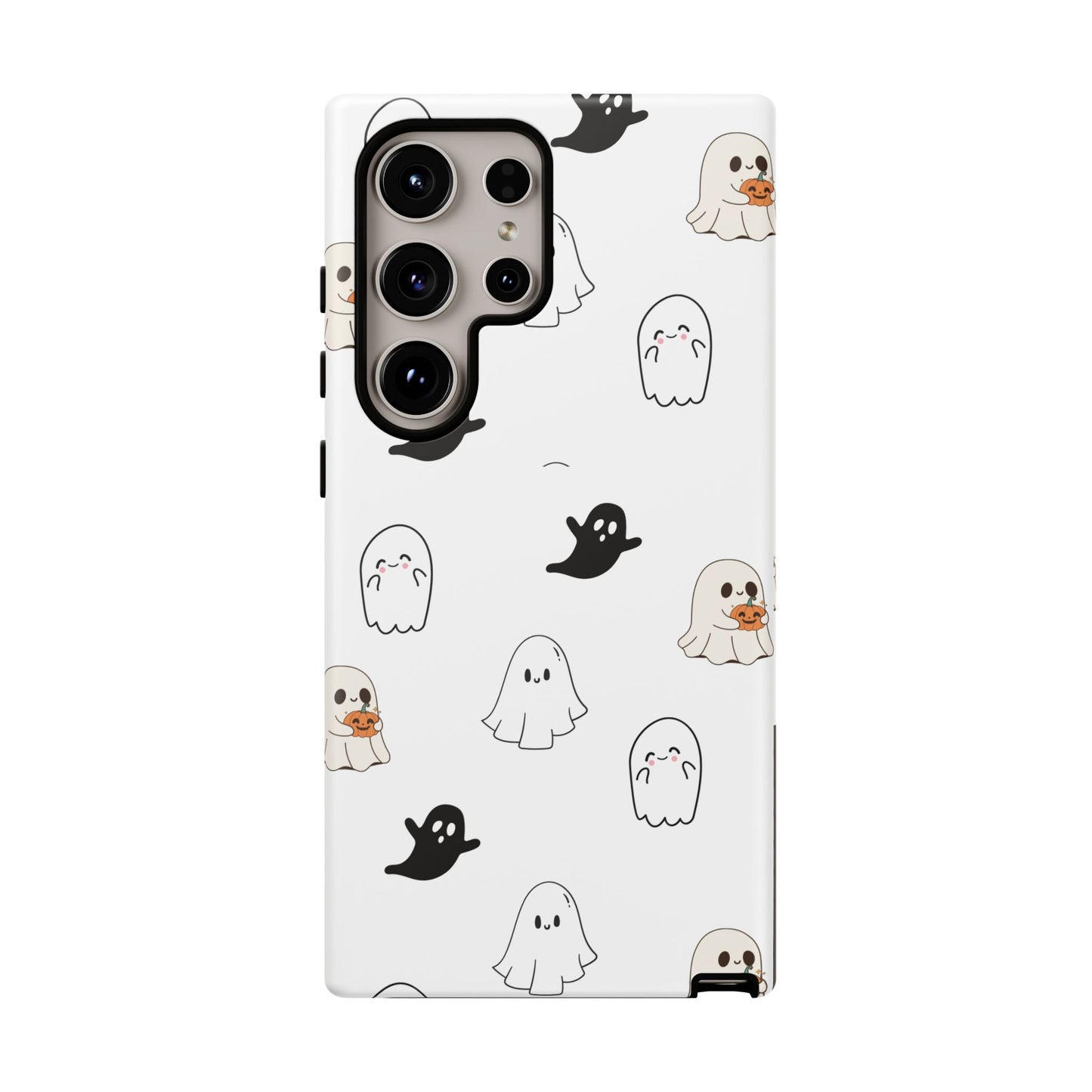 Imagine friendly, whimsical ghosts floating on the back of your device, bringing a smile to your face every time you reach for your phone. This would be a perfect gift to put in those trending boo boxes, as a gift to someone else or even yourself! Get this cute cartoon ghost phone case for your, iPhone, Samsung Galaxy, and Google Pixel devices with premium-quality.
