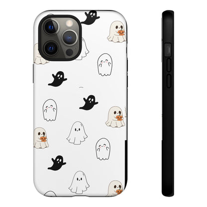 Imagine friendly, whimsical ghosts floating on the back of your device, bringing a smile to your face every time you reach for your phone. This would be a perfect gift to put in those trending boo boxes, as a gift to someone else or even yourself! Get this cute cartoon ghost phone case for your, iPhone, Samsung Galaxy, and Google Pixel devices with premium-quality.
