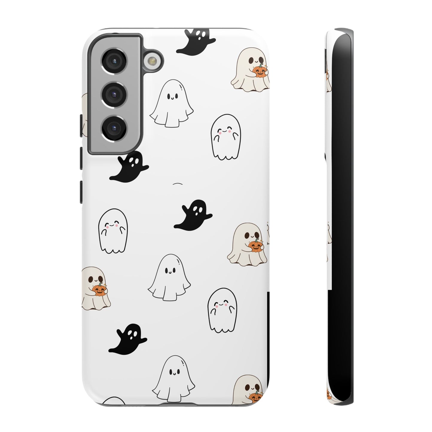Imagine friendly, whimsical ghosts floating on the back of your device, bringing a smile to your face every time you reach for your phone. This would be a perfect gift to put in those trending boo boxes, as a gift to someone else or even yourself! Get this cute cartoon ghost phone case for your, iPhone, Samsung Galaxy, and Google Pixel devices with premium-quality.