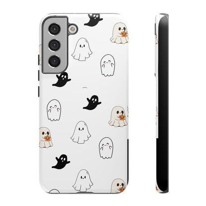 Imagine friendly, whimsical ghosts floating on the back of your device, bringing a smile to your face every time you reach for your phone. This would be a perfect gift to put in those trending boo boxes, as a gift to someone else or even yourself! Get this cute cartoon ghost phone case for your, iPhone, Samsung Galaxy, and Google Pixel devices with premium-quality.