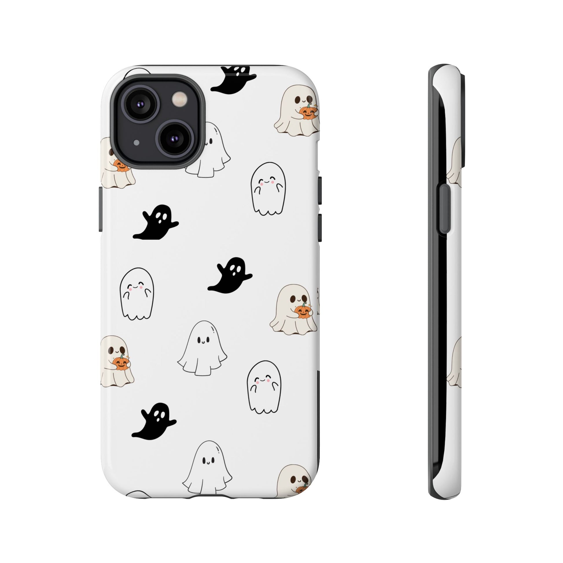 Imagine friendly, whimsical ghosts floating on the back of your device, bringing a smile to your face every time you reach for your phone. This would be a perfect gift to put in those trending boo boxes, as a gift to someone else or even yourself! Get this cute cartoon ghost phone case for your, iPhone, Samsung Galaxy, and Google Pixel devices with premium-quality.