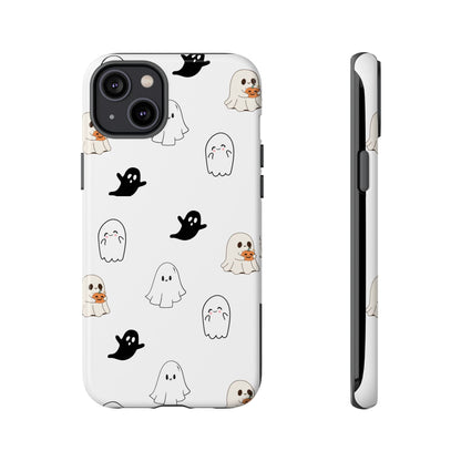 Imagine friendly, whimsical ghosts floating on the back of your device, bringing a smile to your face every time you reach for your phone. This would be a perfect gift to put in those trending boo boxes, as a gift to someone else or even yourself! Get this cute cartoon ghost phone case for your, iPhone, Samsung Galaxy, and Google Pixel devices with premium-quality.