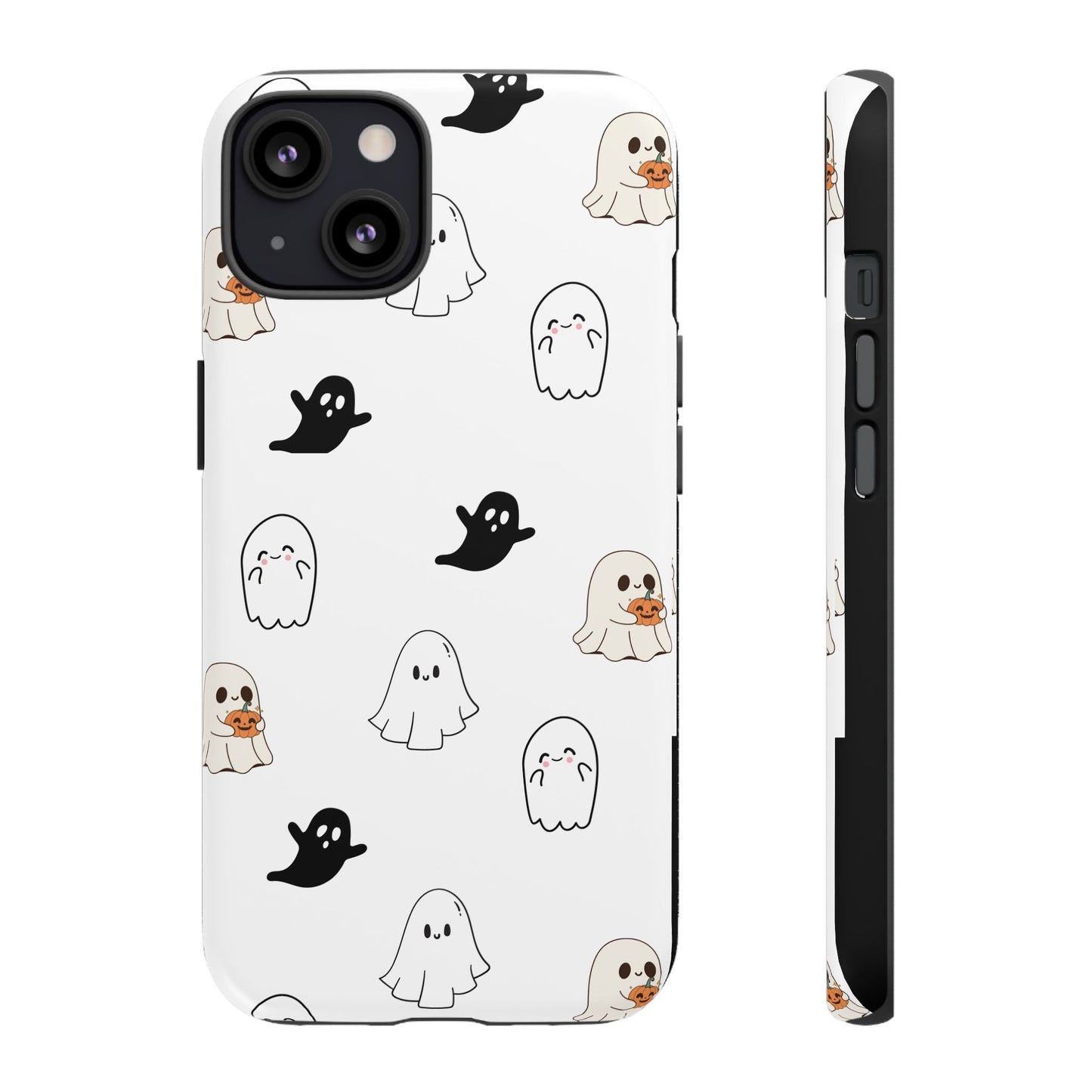 Imagine friendly, whimsical ghosts floating on the back of your device, bringing a smile to your face every time you reach for your phone. This would be a perfect gift to put in those trending boo boxes, as a gift to someone else or even yourself! Get this cute cartoon ghost phone case for your, iPhone, Samsung Galaxy, and Google Pixel devices with premium-quality.