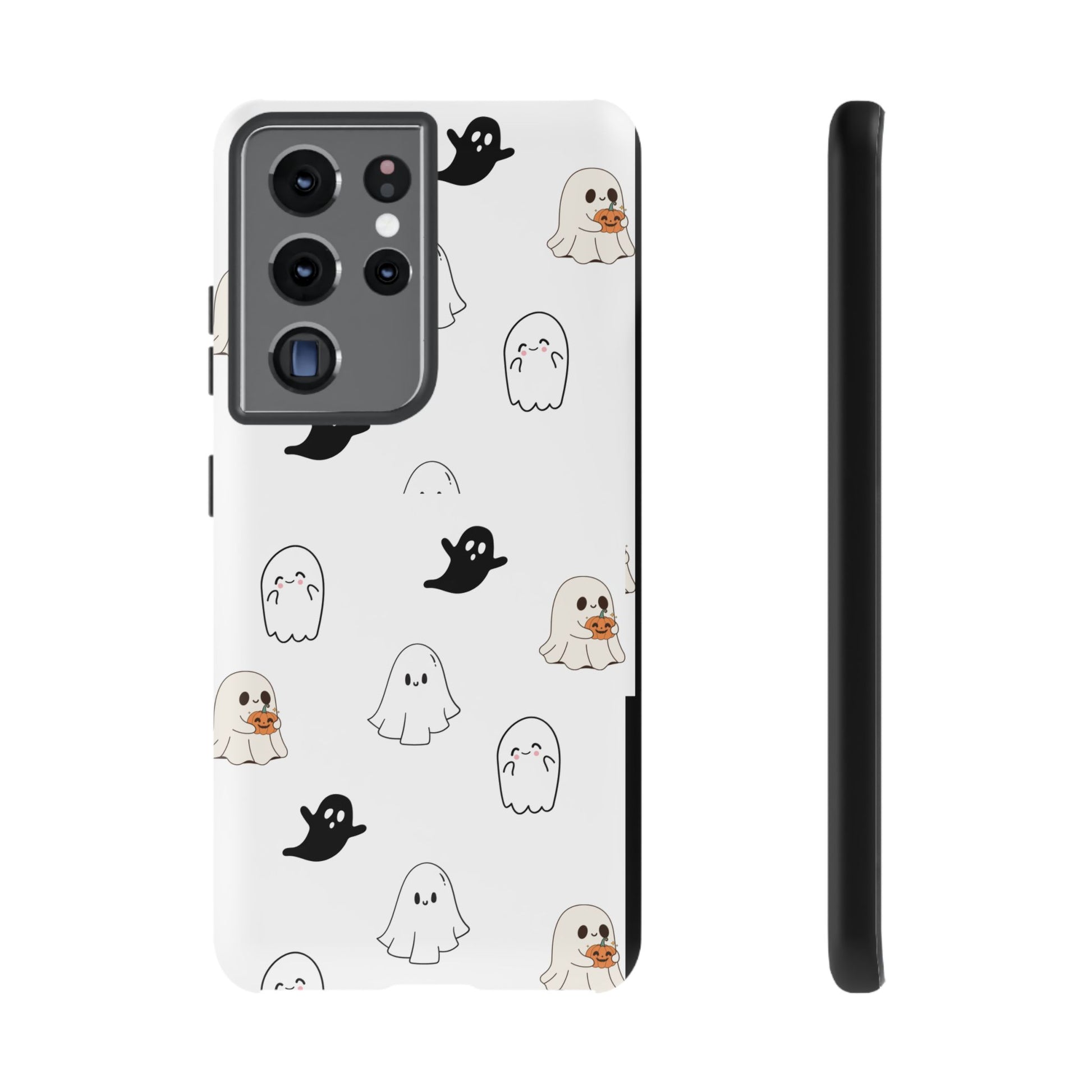Imagine friendly, whimsical ghosts floating on the back of your device, bringing a smile to your face every time you reach for your phone. This would be a perfect gift to put in those trending boo boxes, as a gift to someone else or even yourself! Get this cute cartoon ghost phone case for your, iPhone, Samsung Galaxy, and Google Pixel devices with premium-quality.