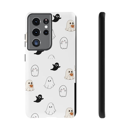 Imagine friendly, whimsical ghosts floating on the back of your device, bringing a smile to your face every time you reach for your phone. This would be a perfect gift to put in those trending boo boxes, as a gift to someone else or even yourself! Get this cute cartoon ghost phone case for your, iPhone, Samsung Galaxy, and Google Pixel devices with premium-quality.