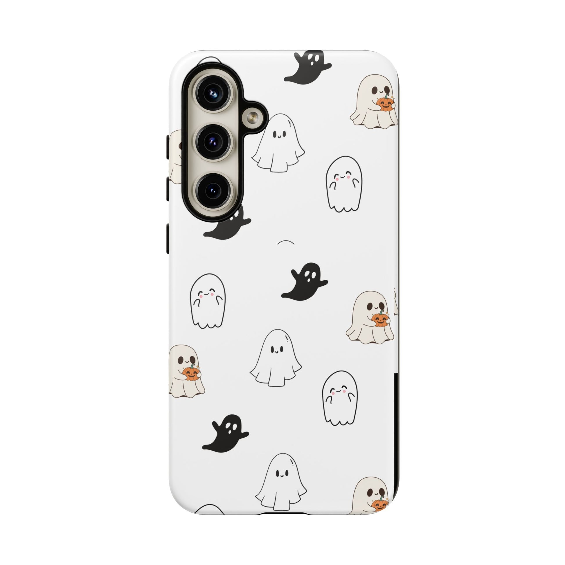 Imagine friendly, whimsical ghosts floating on the back of your device, bringing a smile to your face every time you reach for your phone. This would be a perfect gift to put in those trending boo boxes, as a gift to someone else or even yourself! Get this cute cartoon ghost phone case for your, iPhone, Samsung Galaxy, and Google Pixel devices with premium-quality.