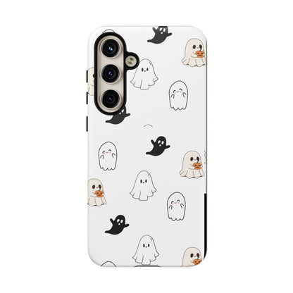 Imagine friendly, whimsical ghosts floating on the back of your device, bringing a smile to your face every time you reach for your phone. This would be a perfect gift to put in those trending boo boxes, as a gift to someone else or even yourself! Get this cute cartoon ghost phone case for your, iPhone, Samsung Galaxy, and Google Pixel devices with premium-quality.