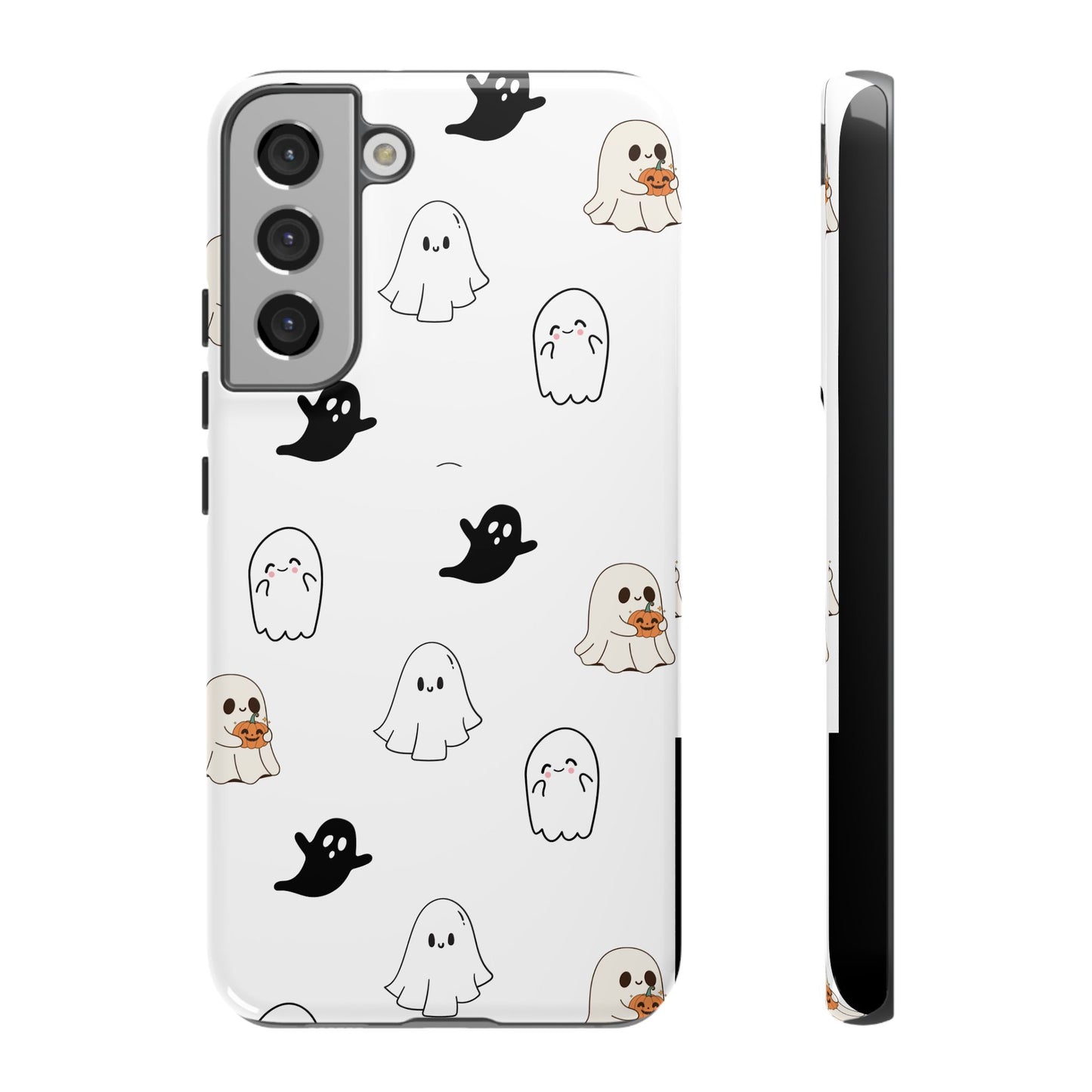 Imagine friendly, whimsical ghosts floating on the back of your device, bringing a smile to your face every time you reach for your phone. This would be a perfect gift to put in those trending boo boxes, as a gift to someone else or even yourself! Get this cute cartoon ghost phone case for your, iPhone, Samsung Galaxy, and Google Pixel devices with premium-quality.