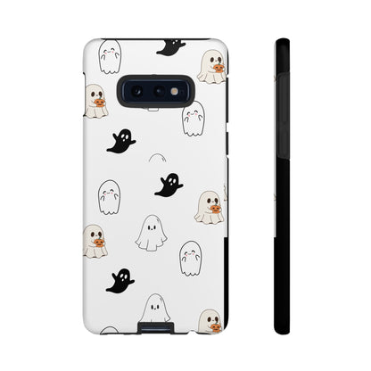 Imagine friendly, whimsical ghosts floating on the back of your device, bringing a smile to your face every time you reach for your phone. This would be a perfect gift to put in those trending boo boxes, as a gift to someone else or even yourself! Get this cute cartoon ghost phone case for your, iPhone, Samsung Galaxy, and Google Pixel devices with premium-quality.