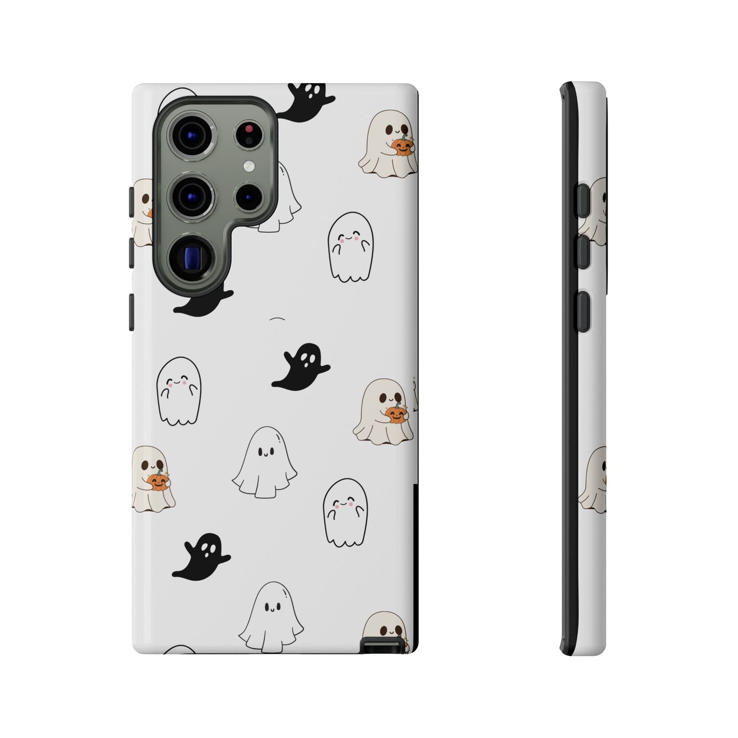 Imagine friendly, whimsical ghosts floating on the back of your device, bringing a smile to your face every time you reach for your phone. This would be a perfect gift to put in those trending boo boxes, as a gift to someone else or even yourself! Get this cute cartoon ghost phone case for your, iPhone, Samsung Galaxy, and Google Pixel devices with premium-quality.