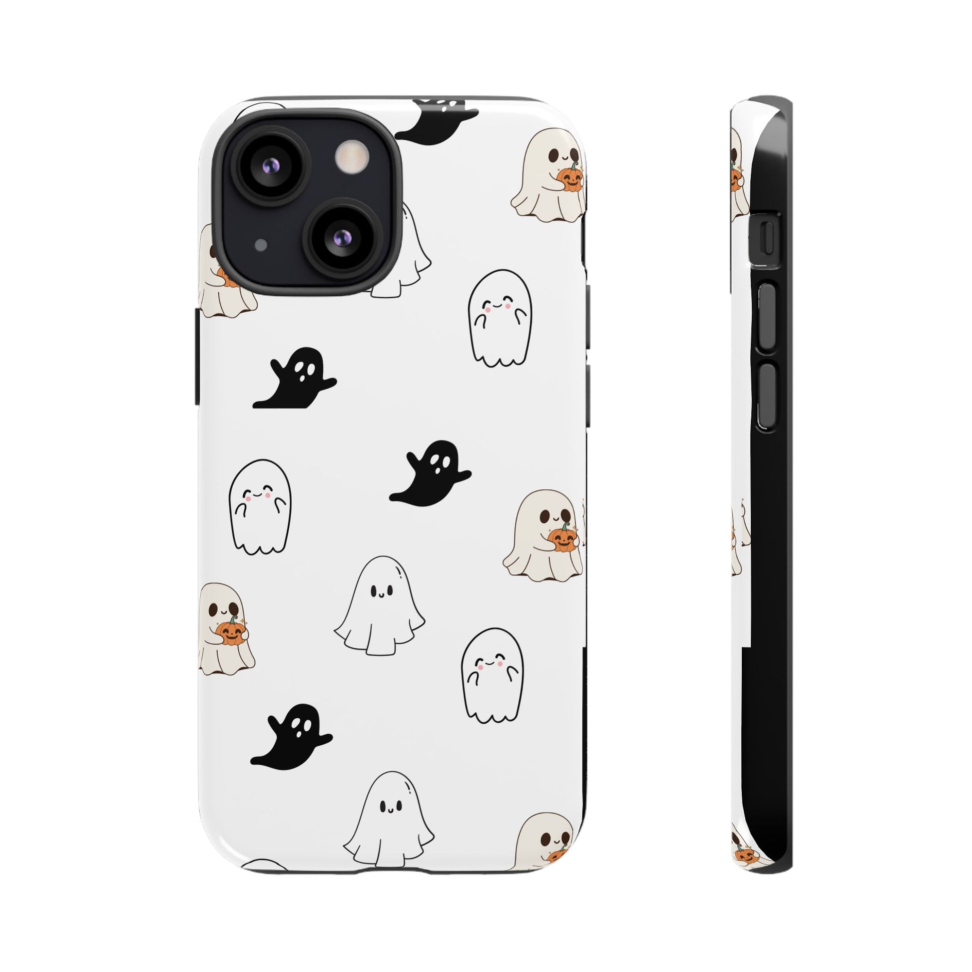 Imagine friendly, whimsical ghosts floating on the back of your device, bringing a smile to your face every time you reach for your phone. This would be a perfect gift to put in those trending boo boxes, as a gift to someone else or even yourself! Get this cute cartoon ghost phone case for your, iPhone, Samsung Galaxy, and Google Pixel devices with premium-quality.