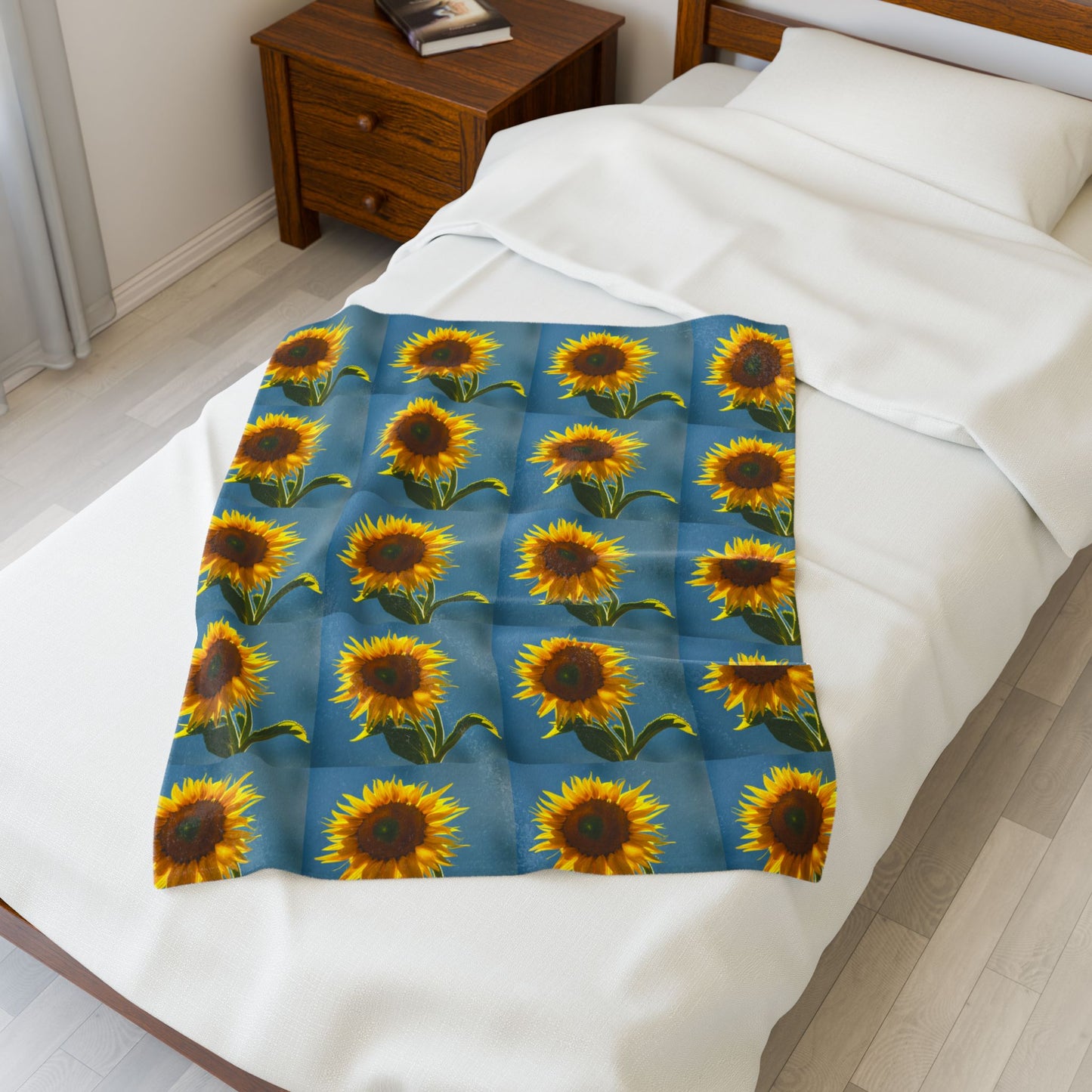 Blanket Sunflower Velvet Throw Cozy Floral Home Decor
