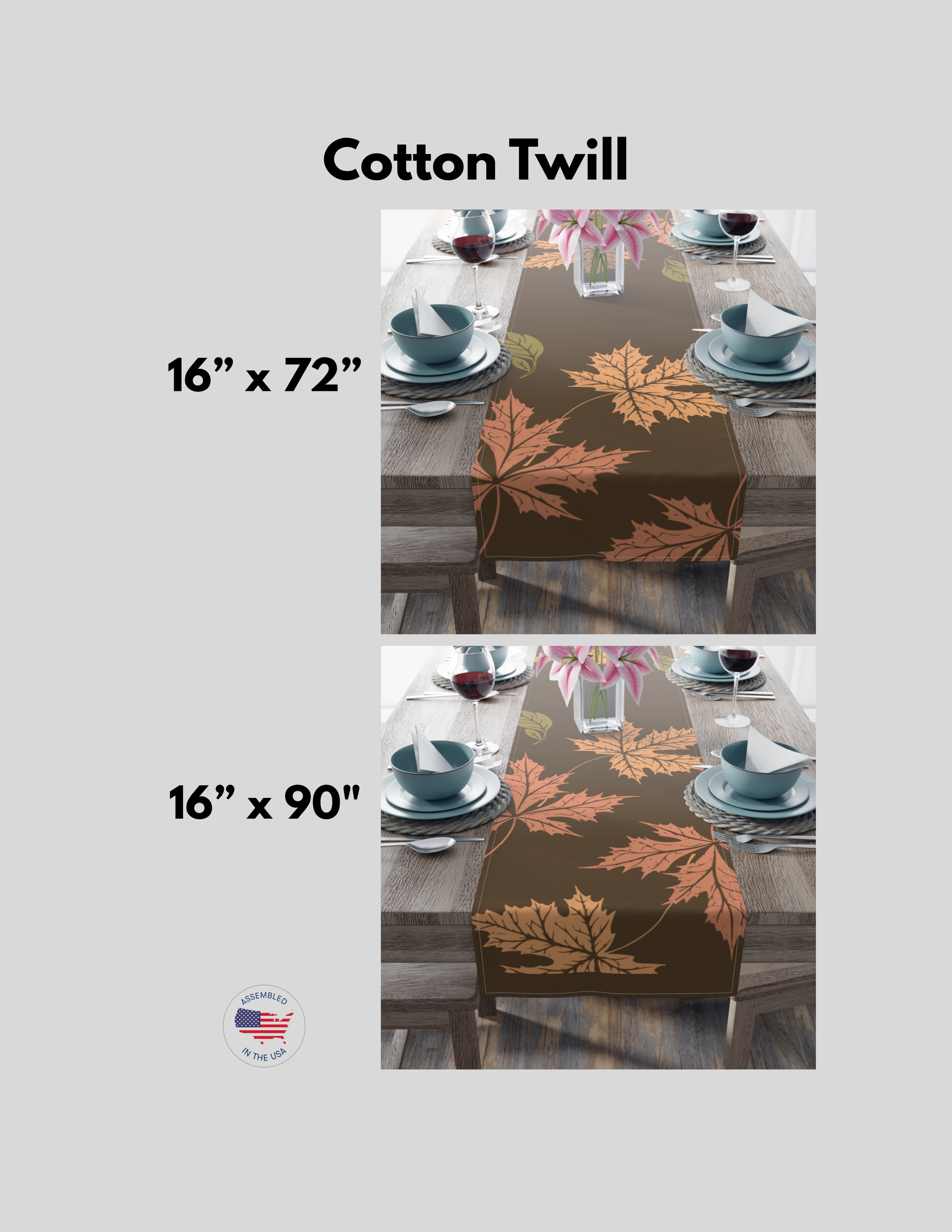 This Home Fall Decor Table Runner with fall leaves brings a cozy and festive vibe to your dining table during the autumn season. Perfect for Thanksgiving dinners, fall gatherings, and everyday use for those who love nature-inspired decor.