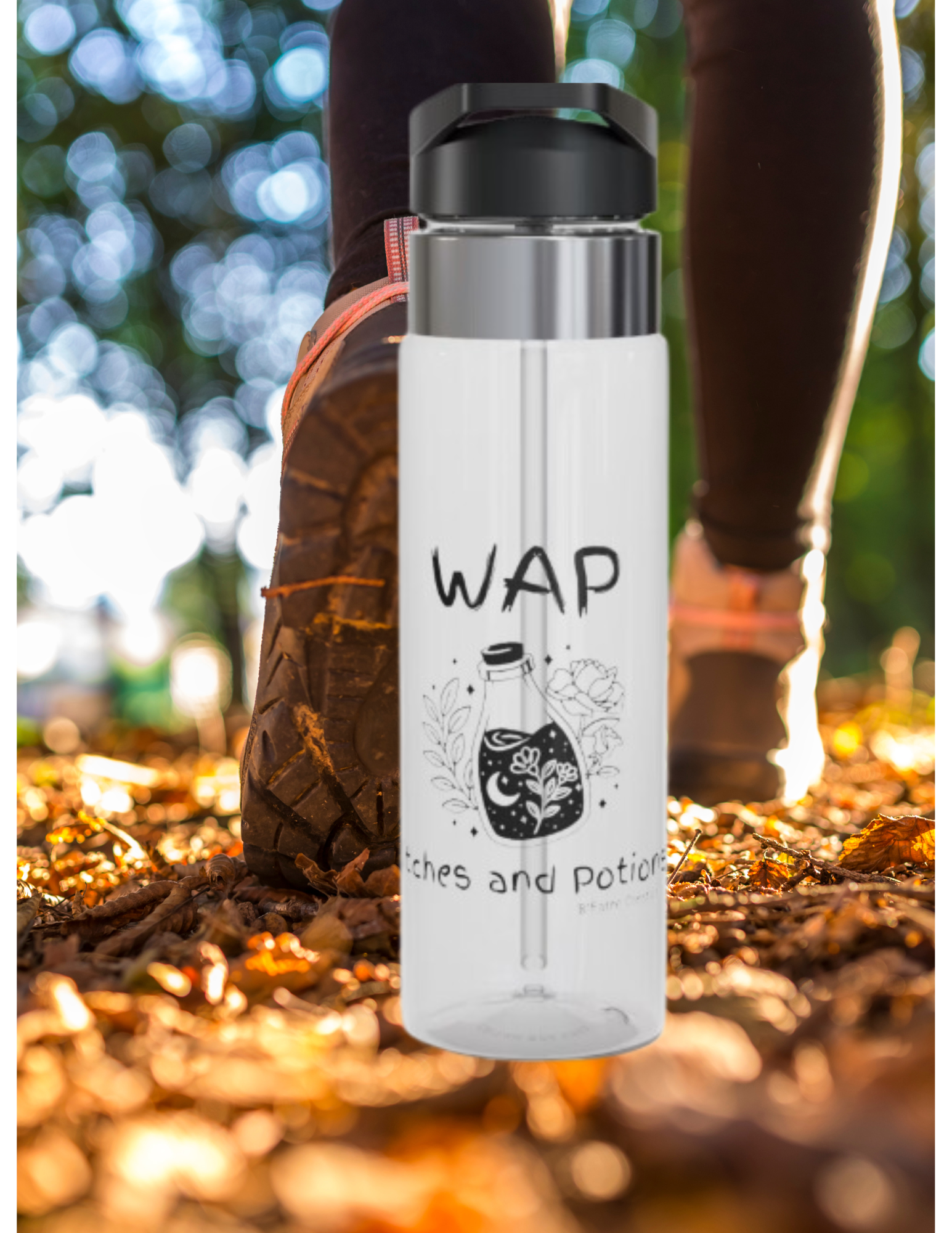 Introducing the WAP: Witches and Potions Water Bottle! Specially designed for all the magic enthusiasts out there, this water bottle is a must-have accessory for any witch or wizard on the go. 