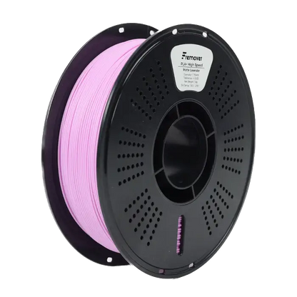 Lavender fremover matte high-speed pla+ filament spool or filament sample.