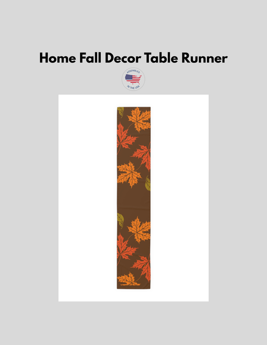 This Home Fall Decor Table Runner with fall leaves brings a cozy and festive vibe to your dining table during the autumn season. Perfect for Thanksgiving dinners, fall gatherings, and everyday use for those who love nature-inspired decor.