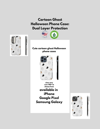 Imagine friendly, whimsical ghosts floating on the back of your device, bringing a smile to your face every time you reach for your phone. This would be a perfect gift to put in those trending boo boxes, as a gift to someone else or even yourself! Get this cute cartoon ghost phone case for your, iPhone, Samsung Galaxy, and Google Pixel devices with premium-quality.