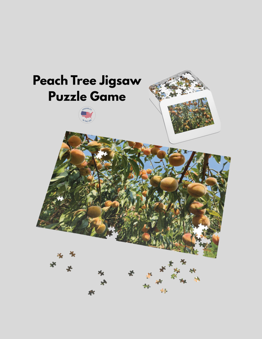 Enjoy hours of fun and relaxation with this peach tree jigsaw puzzle game. Perfect for those who love puzzles and nature enthusiasts. Ideal for gifting during holidays, birthdays, or for a quiet night in.