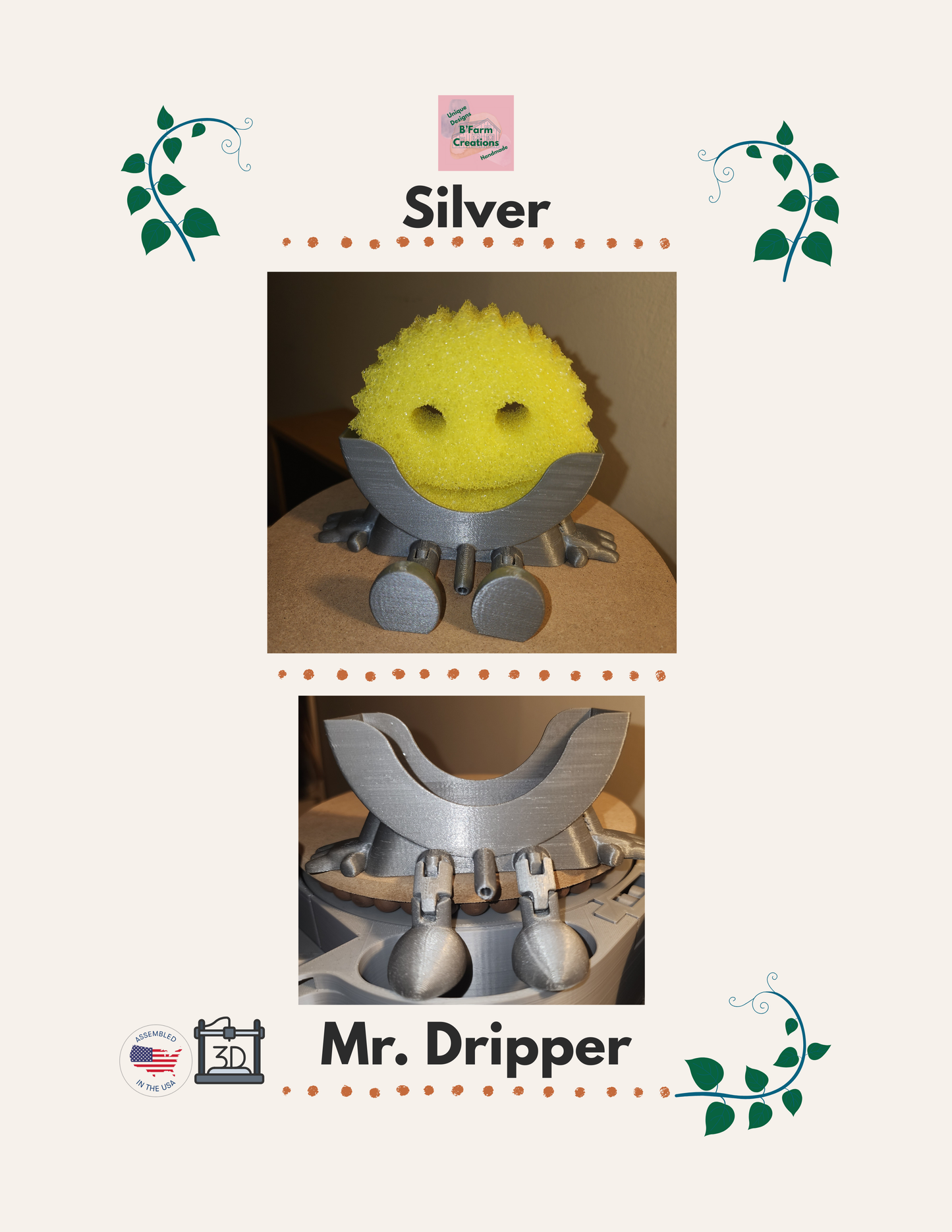 Meet Mr. Dripper, the tidy little helper your sink has been waiting for. Designed specifically to hold your Scrub Daddy, this clever sponge holder keeps your sponge upright, dry, and always within reach.

No more soggy sponges or cluttered sink edges, Mr. Dripper allows proper airflow so your Scrub Daddy dries faster and stays fresher between uses. Its compact, sink-friendly design fits perfectly near the faucet, making daily cleanup easier and more organized.
