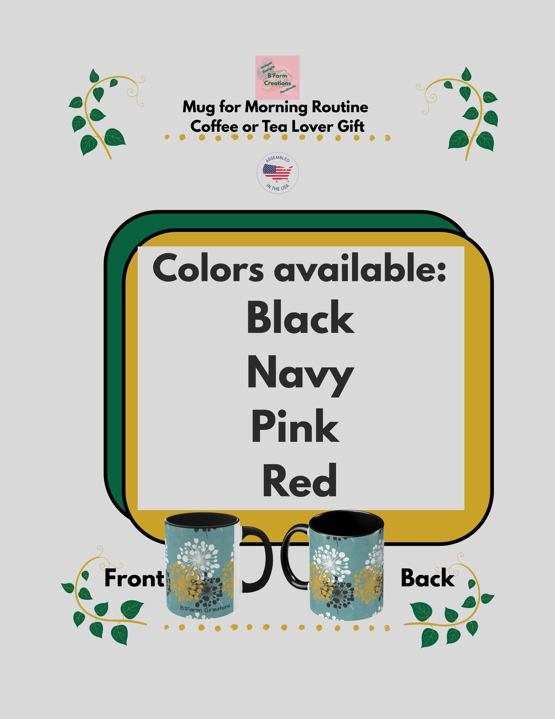 A flowery coffee mug that brings a touch of nature to your morning routine. Perfect for coffee or tea lover gift who appreciate vibrant colors and unique designs. Ideal for gifting on birthdays, Mother's Day, or as a thank you present.