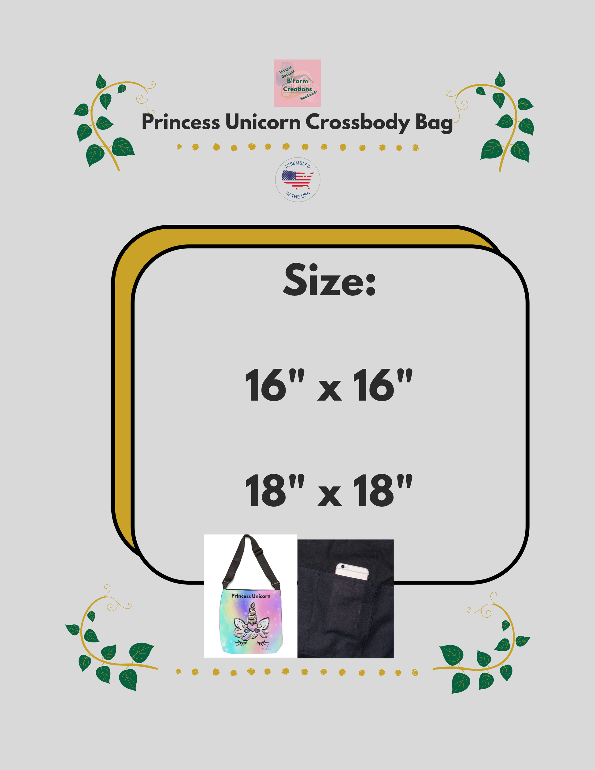 Step into a soft, dreamy world of pastel magic with this Princess Unicorn Crossbody Bag. Designed with a whimsical rainbow background and an adorable unicorn face, this bag brings a touch of sparkle and imagination to everyday life.