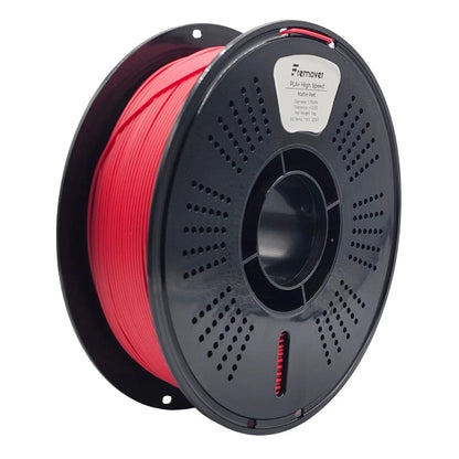 Red fremover matte high-speed pla+ filament spool or filament sample.