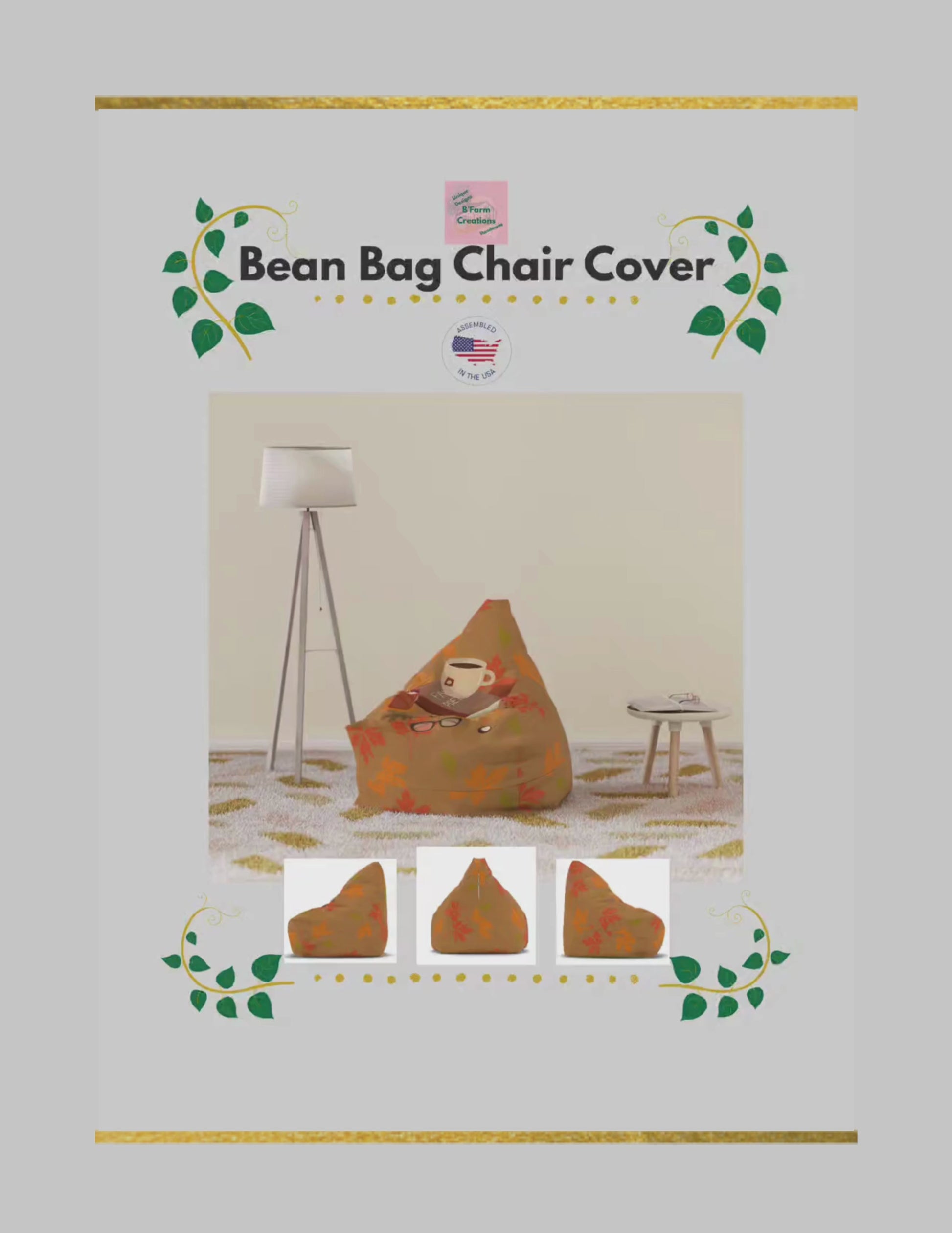 Create a cozy reading nook with this snuggle reading corner bean bag chair cover (stuffing not included). Perfect for lounging and relaxing, this bean bag chair cover (stuffing not included) will add a touch of comfort to any room. Ideal for those who enjoy reading, lounging, or simply unwinding after a long day. Great for holidays, lazy weekends, and relaxation. 
