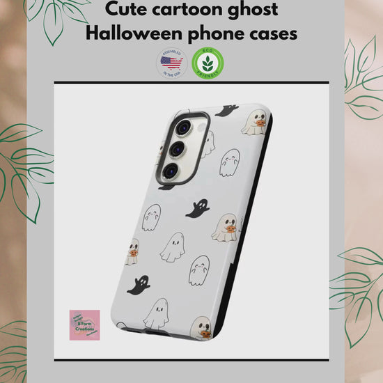 Imagine friendly, whimsical ghosts floating on the back of your device, bringing a smile to your face every time you reach for your phone. This would be a perfect gift to put in those trending boo boxes, as a gift to someone else or even yourself! Get this cute cartoon ghost phone case for your, iPhone, Samsung Galaxy, and Google Pixel devices with premium-quality.