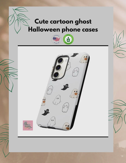 Imagine friendly, whimsical ghosts floating on the back of your device, bringing a smile to your face every time you reach for your phone. This would be a perfect gift to put in those trending boo boxes, as a gift to someone else or even yourself! Get this cute cartoon ghost phone case for your, iPhone, Samsung Galaxy, and Google Pixel devices with premium-quality.