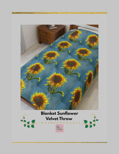 This sunflower velvet throw blanket wraps you in slow, golden afternoons. The plush velveteen face catches light like petals, while the vibrant sunflower print brings a quiet burst of warmth to couch corners, reading nooks, or a chilled evening on the porch. 