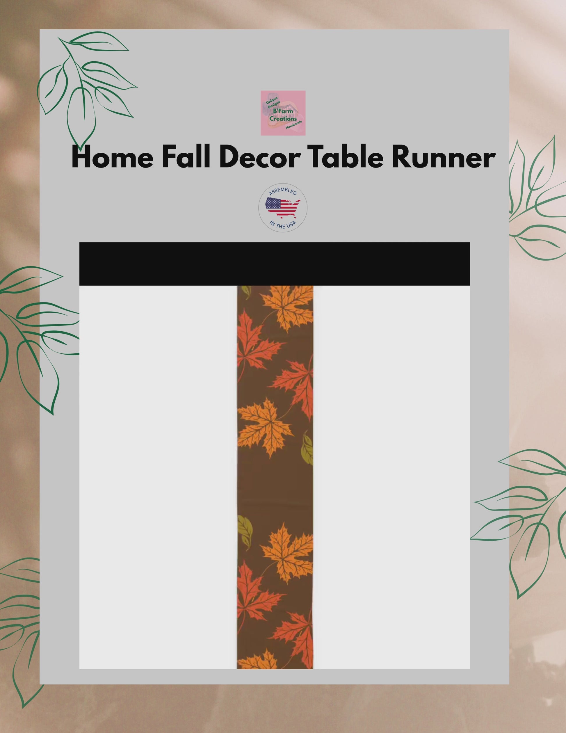 This Home Fall Decor Table Runner with fall leaves brings a cozy and festive vibe to your dining table during the autumn season. Perfect for Thanksgiving dinners, fall gatherings, and everyday use for those who love nature-inspired decor.